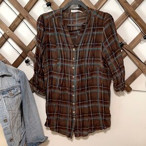 Brown Plaid Tunic